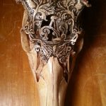 a skull carving
