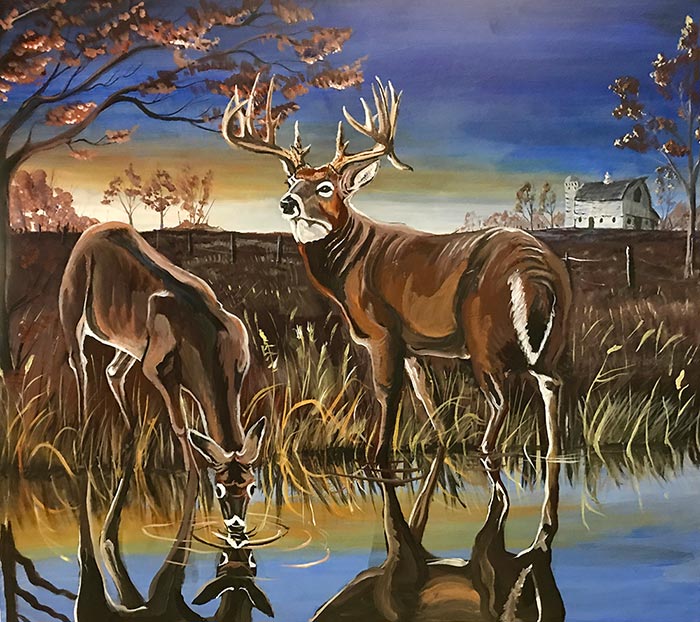 rick mott deer painting